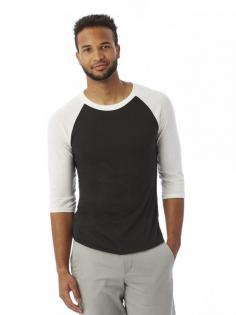 This men's baseball tee is crafted from our soft, lightweight Eco-Jersey for a comfortable feel and casual look.