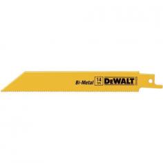 Dewalt, Dw4809, Reciprocating Saw Blades, Tpi, Cutting Accessories, 8 Inch, Bi-Metal 8" 14 Teeth Per Inch Straight Back Bi-Metal Reciprocating Blade The Dewalt 8" 14 Tpi Straight Back Bi-Metal Reciprocating Blade Is An Extremely Durable And Useful Attachment. Use This To Increase Your Efficiency And Decrease Your Work Time. Superior Build Quality Means You Will Be Using This Bit For Years With Minimal Wear And Tear. A Must Have For Any Professional Or Do-It-Yourselfer. Features: Patented Tooth Design Utilizes Sharper Tooth Geometry For Faster Cut Rates - Aggressive Shank Angle Increases Tooth Contact, Maintaining Cutting Speed As Blade Wears For Longer Blade Life - Specially Formulated Anti-Stick Coating Minimizes Friction And Gum-Up For Smoother Cuts - Specifications: Blade Type: Straight Back - Blade Length: 8" - Teeth Per Inch: 14 - Dewalt Is Firmly Committed To Being The Best In The Business, And This Commitment To Being Number One Extends To Everything They Do, From Product Design And Engineering To Manufacturing And Service.