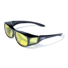 The Friday sport frame sunglasses meet ANSI Z87.1-2010 standards for safety eyewear with shatterproof polycarbonate lenses and a UV400 filter for maximum UV protection. A scratch resistant coating define this style that can fit over glasses. Color options: Yellow Lenses, Black Frame Style: Oversized Model: 787217448367 Frame: Polycarbonate Lens: Yellow Lens, Meets ANSI Z87.1 Standards for Safety Eyewear Protection: UV400 Eyewear collection: Global Vision Eyewear Dimensions: Lens 61mm x bridge 13mm x arms 124mm All measurements are approximate and may vary slightly from the listed information