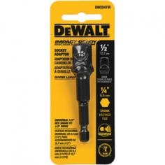 Dewalt, Dw2547ir, Drill / Driver Accessories, Power Tool Accessories, Adapters, Metal 1/4" Hex Shank To 1/2" Socket Adaptor The Dewalt 1/4" Hex Shank To 1/2" Socket Adaptor Is An Extremely Durable And Useful Attachment. Use This To Increase Your Efficiency And Decrease Your Work Time. Superior Build Quality Means You Will Be Using This Bit For Years With Minimal Wear And Tear. A Must Have For Any Professional Or Do-It-Yourselfer. Features: Impact Driver Rated Socket Adaptors - Best In Class Durability - Specifications: Quantity: 1 - Dewalt Is Firmly Committed To Being The Best In The Business, And This Commitment To Being Number One Extends To Everything They Do, From Product Design And Engineering To Manufacturing And Service.