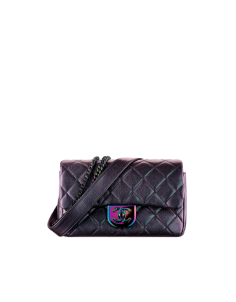 Small flap bag, iridescent goatskin-purple - CHANEL