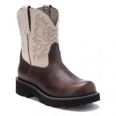Show off your cowgirl style with the Fatbaby boot from Ariat. This slip-on Western boot features a premium full grain leather and suede upper with a colored EVA midsole. The Four Layer Rebound (4LR) Technology offers stability and support, while the Everlon outsole delivers lightweight durability and cushioning for all-day comfort.