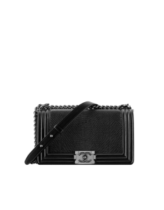 Boy CHANEL flap bag, lizard-black - CHANEL