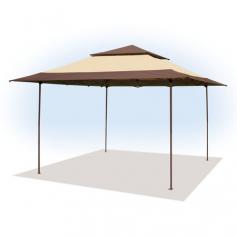 Provide Your Family or Guests with a Beautiful Spot to Enjoy yhe Outdoors with an Instant Pagoda ShelterThe EZ Up Pagoda Instant Shelter provides you with a sophisticated option in backyard decor. You can set it up easily for an impromptu barbecue or gathering, creating a comfortable and charming environment for outdoor entertaining. Dual-tone canopy design is unique and attractive, providing you with an out-of-the-ordinary option for adding to the decorative scheme in your yard. Use this unique cover for distinguishing your booth at a craft fair or local festival. Add to the charm of an outdoor wedding reception or birthday party. The Instant Pagoda Shelter is easily assembled and disassembled, excellent if you'll use the shelter during travel or away from home. An elevated central design facilitates easy standing for your taller guests. Stakes are provided for anchoring the shelter, making it durable in spite of mild breezes. Venting adds to the wind-resistance of the system. Light rain-resistance is provided through polyester fabric construction.