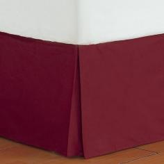 200 thread count poly/cotton blend. Gorgeous burgundy color. Tailored design with pleated corners. Choice of sizes. Machine washable, dryer safe. Like a crisply starched shirt, the Divatex Home Fashions 200 Thread Count Dust Ruffle - Burgundy adds a clean, finished look to your bed. Available in your choice of sizes, this tailored dust ruffle features two pleats on the top corners so it hangs neatly for a clean look. About Divatex Home Fashions Inc. Initially a family owned and operated business, Divatex has far outgrown its humble beginnings in 1990 and has expanded the world over. Divatex is constantly looking to improve its products and examines both emerging trends and technologies in the textile industry and consumer marketplace. For the bedroom and bath, from sheets to towels, Divatex is quickly becoming an industry giant, while still remaining committed to quality and customer service. Size: Queen.