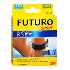 Support Your Active Life&Reg;. Helps Relieve Kneecap Discomfort. Provides Comfortable, Firm, Adjustable Support. Futuro&Reg; Offers A Wide Range Of Quality Products To Support Your Active Life&trade;. Each Is Designed To Offer Optimal Support, Comfort, And Fit. Futuro Sport&Reg; Products Are Designed To Meet Your Performance Needs During Sports And Other Physical Activities. Pressure Pad Helps Provide Relief Adjustable Strap For Custom Fit Soft-Touch, Latex-Free Materials For Comfort Usage: This Futuro Sport&Reg; Adjustable Knee Strap Is Designed To Help Relieve Symptoms Of Chondromalacia (Irritated Kneecap) Or Tendonitis Of The Knee By Providing Gentle Pressure To The Tendons Below The Kneecap (Patella). Size: For Left Or Right Knee, This Knee Strap Has Been Designed With An Adjustable Strap In Order To Create A Customized Fit For Most Body Types. Measure Around Leg Below Kneecap. This Adjustable Knee Strap Is Carefully Designed To Provide Comfort And Fit To Support Your Active Life. Adjust To Fit 12.5 - 17.5 In. 31.8 - 44.5cm Developed In Collaboration With A Panel Of Physicians, Surgeons And Medical Specialists. Futuro Guarantees Its Products To Be Of The Highest Quality. If You Should Receive A Defective Product, Please Wash And Return It For Replacement Or Full Replacement Value.