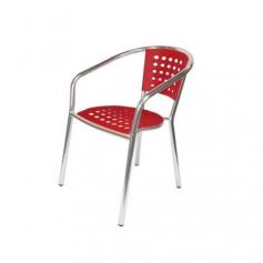 Features- These Extra thick 2mm- Rustproof Aluminum chairs are light yet very durable and stackable- Designed to commercial specifications for resorts, hotels and the discerning homeowner- They are manufactured for commercial use in high traffic areas- Ideal for indoor or outdoor patios, restaurants, cafes, weddings or for any gathering- Arm Chair in Red- Material - Extra thick 2mm- Aluminum Frames- Seat Back - Resin SKU: SRCT088