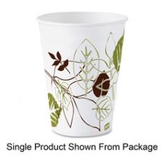 Bring a contemporary look to your cold beverage service with cups featuring Pathways; an eye-catching design based on nature's beauty. Paper cups feature poly-coated paper sides and wax-coated; flush bottoms so they are ideal for cold beverages. Cold cups are treated to help protect against soak-through and improve stand-up time. Each cup holds 5 oz. Space-saving; smaller case size replaces traditional sleeves of product. WiseSize product offering provides a packaging solution for efficiencies in your business.