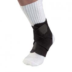 This ankle support is designed to help support and protect sore, weak, sprained, strained, and arthritic ankles. The patented strapping system provides firm and even support to your ankle. The soft neoprene blend retains body heat for soothing warmth to help relieve pain and keep your ankle flexible, and it's lightweight and comfortable for all-day wear. The adjustable tension straps provide custom fit for controlled compression, the sectional design minimizes slippage and bunching, and the seamless design helps prevent irritation and chafing. Finally, the open heel allows for a snug, comfortable fit. One size fits most - ranging from U.K. Women's 3. 5 to Men's 12.