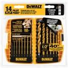 Dewalt, Dw1354-5, Metal Drilling, Drilling Accessories, Titanium Drill Bit Kits, Na 14 Piece Titanium Pp Drill Bit Set With 1/2" Shank (Package Of 5) The Dewalt 14 Piece Titanium Pp Drill Bit Set With 1/2" Shank Is An Extremely Durable And Useful Attachment. Use This To Increase Your Efficiency And Decrease Your Work Time. Superior Build Quality Means You Will Be Using This Bit For Years With Minimal Wear And Tear. A Must Have For Any Professional Or Do-It-Yourselfer. Features: Dewalt Is Firmly Committed To Being The Best In The Business, And This Commitment To Being Number One Extends To Everything They Do, From Product Design And Engineering To Manufacturing And Service.