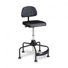 Seat height adjusts from 17in. to 35in. to fit any task! 18in. range is great for multilevel worksurfaces. 1-touch pneumatic lift raises height up to 8in. - and a patented Wave Tube Extension that adds an additional 10in. to chair height! You'll sit comfortably at even the highest worksurface, for better posture, greater productivity and less fatigue. Adjustable back height prevents back strain. Perfect backup for your back! Chair back positions precisely for maximum support of your lumbar region. All it takes is a simple adjustment of the ergonomic knob controls to change backrest height. Adjustable seat back depth accommodates thighs. A simple adjustment of this chair's back depth accommodates the length of your thighs so your back stays in contact with backrest. Adjusted back depth helps prevent pressure on the backs of knees that might impact nerves under the legs. You'll sit more comfortably for longer. Solid steel frame is built to last. This economical chair has the strength of steel! It is sturdily constructed with a solid steel frame so you get years of dependable service. The 26in. diameter tubular steel base with 5-star legs has high-impact nylon glides for safety and stability. Cushioned seat and back are covered with black microcellular polyurethane for comfort and durability. Ergonomically correct footrest keeps you sitting right. Get just the right foot positioning with this chair's low-rung polypropylene footrest. It's designed to be ergonomically correct so you can position your feet and legs to relax thighs and calf muscles, reducing fatigue from sitting. Designed for multifunctional use. This chair is engineered for people who spend a majority of time at their workstations, and who need to adjust their seating positions as their tasks change. Meets or exceeds ANSI/BIFMA Performance Standards. Be confident in your purchase! You can rest assured your chair has met quality standards for safety and durability established by the American National St.