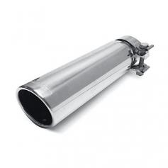 Exhaust Tail Pipe Tip Stainless Steel Exhaust Tip Stainless Steel Exhaust Tip; 3 in. Round; Clamp-On; Single Wall Tip; w/Clamp; Fits 2.25-2.5 in. Tail Pipe; FEATURES: Last 5 Times Longer Than Chrome Tips Super Tough; Built To Last Will Shine For Years To Come Lifetime Warranty Against Defects T-304 Stainless Steel Tip Installed by Professionals MagnaFlow Performance Exhaust got its start as a natural extension of Car Sound Exhaust Systems, Inc, our parent company, that specializes in superior catalytic converter technology. Car Sound Exhaust Systems, Inc. has spent 25 years earning a reputation as a market leader around the world. Today, we at Car Sound/MagnaFlow are extremely proud of this and stake our 25 years of experience and reputation on each and every one of our products. Each new product we develop is personally evaluated by me and tested by our team of designers and engineers, then field tested to ensure that these products meet our stringent quality and performance standards. On May 18, 2000 Car Sound/MagnaFlow Performance Exhaust was awarded the ISO-9001 certificate. ISO-9001 is an international quality standard created by the International Organization for Standardization to define quality management and manufacturing systems. It has 20 specific design, material, and process requirements that help MagnaFlow/Car Sound ensure customer satisfaction with our products and services. ISO-9001 certified companies are re-audited every six months to ensure that quality standards are maintained. Together, we stand united in our passion to deliver the best performing, most durable and capable exhaust components in the world. As we go forward, you'll slowly start to witness a change as we segue fully into the MagnaFlow Performance Exhaust brand identity, a name that has achieved global recognition. This change will simply help people from both sides of our business understand that high quality and high performance is part of our mantra and.