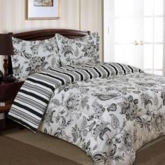 100% polyester microfiber. Reversible black and white pattern. Button closure on duvet cover. 3 piece set. Machine washable. A switcheroo of contrast and design, the Divatex Home Fashions Cordoba Bedding Set - Black is a set that won't get tired. The super soft microfiber set features a gorgeous and reversible black and white pattern so the look stays fresh. Available in your choice of size. About Divatex Home Fashions Inc. Initially a family owned and operated business, Divatex has far outgrown its humble beginnings in 1990 and has expanded the world over. Divatex is constantly looking to improve its products and examines both emerging trends and technologies in the textile industry and consumer marketplace. For the bedroom and bath, from sheets to towels, Divatex is quickly becoming an industry giant, while still remaining committed to quality and customer service. Size: Full/Queen.