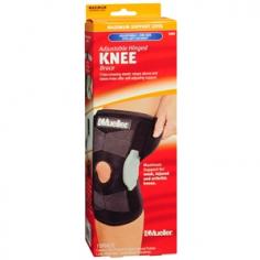 The all-around support of the brace helps stabilize your weak knee and ease pain. This quality crafted neoprene knee support brace features integrated, self-adjusting, criss-cross straps above and below the knee that stretch for a customized fit and superior support. Metal medial (inside) and lateral (outside) hinges support the knee, plus the hinges are padded for a comfortable fit, and the breathable, perforated fabric keeps you cool for all-day wear. One size fits most. Fits left or right knee.