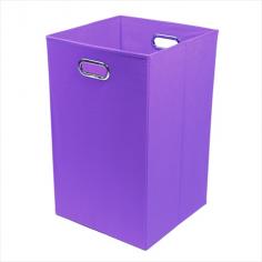 Sturdy cardboard insert with canvas cover. Available in a variety of bold colors. Built-in handles for easy carrying. Folds flat for storage when not in use. Dimensions: 13.75L x 13.75W x 22.75H in. A hamper, a toy box, a shoe bin - the Modern Littles 13.75 in. Storage Bin is all of those and more. Crafted with a durable cardboard core and sturdy canvas cover in a variety of bold. bright shades - you choose black, blue, orange, purple, red, or yellow - this modern bin makes organization simple with an easy-fill open-top shape. Built-in carrying handles let you move the bin from room to room with ease, and the whole bin folds flat for neat storage when not in use. About Modern LittlesWhen it comes to the building blocks of a well-designed kid's room, Modern Littles' storage bins create a solid foundation. The company specializes in clean, modern storage bins - as well as prints, wall decals, and laundry baskets - that help parents create fully organized, coordinated spaces with just a few practical pieces. Six collections are appropriate for boys and girls, with something for every age from newborn to teen. Color: Purple.