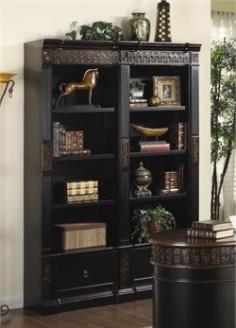 This Rowan Traditional Carved Combination Bookcase with an intricately carved floral trim by Coaster Furniture is a gorgeous piece for any home. This large bookcase features fluted molding, a classic molding plinth base, a two tone black and cherry finish and eight spacious shelves which offer plenty of space to store books. Two lower file drawers also provide extra enclosed space to store important items. Use one or multiple bookcases to create your own custom wall unit. Dimensions: 54"L x 17"W x 82"H Weight: 251.06 lbs.