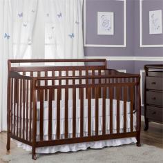 Quality and convenience count with this Dream On Me convertible crib, featuring a four-in-one design that allows the crib to transform into a toddler bed, day bed or full-sized bed. Product Features: Pinewood construction provides lasting durability. Three-level mattress support grows with baby. Nontoxic finish keeps your little one safe. ASTM and CPSC-certified Product Details: 54 1/2H x 35W x 38D Wood Spot clean Bed frame for conversion not included Mattress not included Some assembly required Manufacturer's 30-day warranty Model numbers: Cherry: 618-C White: 618-W Espresso: 618-E Natural: 618-N Black: 618-K Pecan: 618-PC Promotional offers available online at Kohls.com may vary from those offered in Kohl's stores. Size: One Size. Color: Brown. Gender: Unisex. Age Group: Infant. Material: Wood.