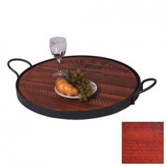 Enjoy the rustic style of a country vineyard in the comfort of your own home with the 2 Day Designs Cask and Crown Tray (4053P, 4053R, 4053W, 4053O, 4053B, 4053C, 4053F). Ideal for entertaining, this elegant serving tray is handmade from recycled materials which gives each and every piece a distinctly unique look. Serve up appetizers, cheese, fruit and of course wine, on this impressively designed and functional piece. Made from old white oak wine barrels, the tray has been hand sanded and stained which gives each piece unique character. The base of the tray is a solid steel construction which helps you easily carry the tray from your kitchen to the table and serve your guests in style. Environmentally Conscious: Made from recycled high quality white oak wine barrels, this piece has a unique history and aesthetic Hand Finished: The solid wood serving tray is sanded down and stained by hand Made In America: All 2 Day Designs products are made in and ship from the U.S.