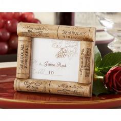 Vive la romance of French wine, old country vineyards, and the luscious harvest. Every bottle has its cork, usually popped for pleasure and celebration-uncork it all at your celebration with a picturesque party favor. Cork-inspired resin frame beautifully etched to resemble corks from French wineries. Frame measures 2 3/4in. h x 3 3/4in. w. Place card is included. Sold in a pack of 20. Ground shipping is available for this item (Expedited shipping is not available). *Sorry, we are unable to ship this product to HI, AK, AE, Guam, Canada or Puerto Rico