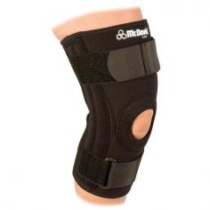 Patella knee support for variety of conditions. Made of latex-free neoprene with nylon outer cover. Padded buttress relieves patella pressure. Reinforced ligament support with spring steel stays. Fits right or left knee. Variety of sizes available. Be nice (extra nice) to your injured knee with the McDavid Patella Knee Support. Its ingenious construction is designed to help soothe the symptoms of chonodromalacia, patellar subluxation, and tendonitis through its medial-lateral support. The padded buttress relieves pressure around the kneecap, while the spring steel stays offer extra ligament support. Top and bottom hook and loop closure gives you superior fit, too. The support is made of latex-free neoprene with a nylon outer cover, and it's designed to fit both right and left knees. Available in a variety of sizes. Sizes: Small: 12-14 inches around knee Medium: 14-15 inches around knee Large: 15-17 inches around knee Extra-large: 17-20 inches around knee Extra-extra-large: 20-22 inches around knee About McDavid Inc. With a passion for maximizing athletic performance while preventing injury, McDavid Inc. markets and designs apparel for sports medicine and protection. The company was founded in 1980, but traces its roots to 1969, when Dr. Robert F. McDavid created an innovative knee brace for football. Today, McDavid dominates the industry with its research-backed braces, supports, wraps, and more, and is headquartered in Chicago with growing distribution subsidiaries in Japan and Europe. From training onward, McDavid aims to be a vital part of every athlete's success. Size: Large.