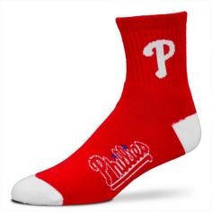 Head to toes. Being a fan means dressing up and down in your favorite team's gear. Why should your feet be left out? So what are you waiting for? Pick up these For Bare Feet Philadelphia Phillies socks right&hellip;NOW! Note: Men shoe size 8-13 order large, women shoe size 6-11 and youth shoe size 5-10 order medium. Product Features Official team logos on the ankle and arch Coordinating heel and toe color Ribbed ankle Fabric & Care Polyester/nylon/spandex/rubber Machine wash Imported Promotional offers available online at Kohls.com may vary from those offered in Kohl's stores. Size: M. Color: Red. Gender: Male. Age Group: Kids. Material: Polyester/Nylon/Spandex.
