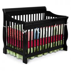 The Canton Crib is the ultimate in both style and functionality when it comes to cribs. With it's gorgeous finish and impeccable design, its sure to become a focal point in your home for years to come. This beautiful crib converts easily to a toddler bed, day bed and full size bed with headboard so its not only stylish it's functional and economic. The crib features a 3 position mattress support so your little one sleeps in ultimate comfort and is built of solid hardwoods with a non-drop side design for the ultimate in safety. This crib is JPMA/ASTM certified and contains no lead. Some assembly is required (tools included). Matches perfectly with the Canton Dresser in Black (sold separately online).