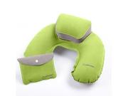 Air Pillow Inflatable U Shape Neck Blow Up Cushion PVC Flocking Camping Travel Outdoor Office Plane Hotel Portable Folding Type: Outdoor Cushions & Throw Pillows Color: Green