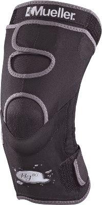 The inner sleeve of the Mueller HG80 Knee Brace features a formfitting hourglass design. Exclusive moisture wicking HydraCinn fabric is latex free and neoprene free. Permanently bonded antimicrobial barrier provides protection against odor causing bacteria, fungus, and other microorganisms. Anti-slip inner grip strips help prevent brace migration. Flexible steel springs support both sides of knee, yet allow leg flexion and extension. Upper strapping system and tibial containment system provide superior support. Extremely soft to the touch and lightweight with seamless sewing for comfort. Free nylon mesh laundry bag shields clothing from hook-and-loop straps in gym bag or washing machine. Sold individually.