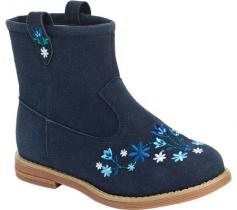 She'll make everyone smile with the cute Elsa 2 boot! Faux leather upper with embroidered floral detail. Dual finger tabs for pull-on ease. Soft fabric lining and cushioned footbed. Light yet durable synthetic outsole. Imported. Measurements: Heel Height: 3 4 inWeight: 11 ozCircumference: 9 1 2 inShaft: 5 inProduct measurements were taken using size 2 Little Kid, width M. Please note that measurements may vary by size.