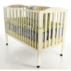 The Dream On Me Folding Full Size Crib is a convenient, must-have piece of furniture for any growing family. When one child outgrows the crib simply fold it flat using the patented folding system and store it away for later use - no disassembly required. Just as easy to take out as it was to put it away, this crib is ready to use again in a snap. Simply unfold and lock into place. Perfect for a stay at grandma and grandpas, for daycares, or for accommodating guests with babies. With stationary rail design (non-drop side), dual safety hooded locking wheels, and a beautiful black nontoxic finish you can feel safe using this crib now and for years to come. The Dream On Me folding full size crib is the only 2-position folding crib available. All tools for assembly included. Mattress sold separately.