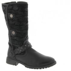 These women's MUK LUKS boots feature button and strap details. SHOE FEATURES Button and strap accents Cable-knit shaft Lug sole SHOE CONSTRUCTION Faux-leather, fabric upper Faux-fur lining EVA midsole TPR outsole SHOE DETAILS Round toe Pull-on Padded footbed 1.25-in. heel 10.75-in shaft 15-in. circumference Promotional offers available online at Kohls.com may vary from those offered in Kohl's stores. Size: 10. Color: Black. Gender: Female. Age Group: Kids. Pattern: Solid. Material: Fauxleather/Fauxfur/Knit.
