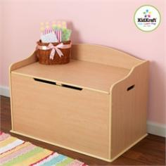 Austin Toy Box - Natural by KidKraft 14953. Our Austin Toy Box lets kids keep all of their favorite toys in one convenient place. This sturdy toy box was built to last and would fit right in with any room setting. Safety hinge on lid protects young fingers from getting pinched Doubles as a bench for additional seating Helps keep bedrooms tidy and organized Specification This item includes: KK-14953 Austin Toy Box - Natural 30.55"L x 18.27"W x 19.6"H Please refer to the Specifications to determine what items are included since sometimes the image shows more or less items. If you are not sure, please contact us and our customer service will be glad to help.