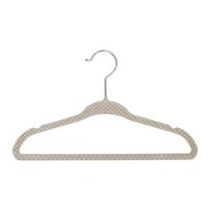 Kids' Printed Velvet Polka Dot Hangers, Set of 30, Beige: Notched edges on the shoulders are perfect for dress straps Chrome-tone hooks complement the slim, modern design of the hangers Perfect size for baby and children's clothes 11.0 x 0.2 x 7.5 Set of 30 Available in various colors