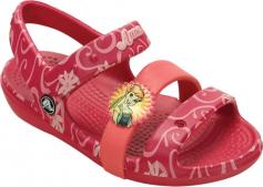 The Keeley Frozen Fever Sandal is a lightweight and fun to wear sandal with a hook and loop closure system for easy on and off. Permanent charm featuring Anna&trade; or Elsa&trade; from Disney's Frozen Fever&trade; Iconic comfort: the original Croslite&trade; foam cushion kids love &copy;Disney..
