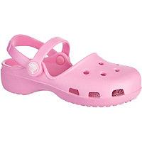 Take some comfort in her style in the Karin Clog K from Crocs Kids! Constructed from croslite material for lightweight comfort. Mary-Jane detailing for fresh new look. Croslite material heel strap for a secure fit. Massage-pod footbed for added comfort. Imported. Measurements: Weight: 2 ozProduct measurements were taken using size 9 Toddler, width M. Please note that measurements may vary by size.
