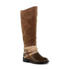 With western-inspired styling and studded strap details, these women's Rivington riding boots from Olivia Miller give any outfit a rustic touch. In brown. BOOT FEATURES Studded strap accents Buckle details Knee-high design Non-skid sole BOOT CONSTRUCTION Synthetic, faux-suede upper Polyester lining TPR outsole BOOT DETAILS Round toe Pull-on Padded footbed 1.22-in. heel Promotional offers available online at Kohls.com may vary from those offered in Kohl's stores. Size: 8.5. Color: Brown. Gender: Female. Age Group: Kids. Pattern: Solid. Material: Synthetic/Polyester/Fauxsuede.