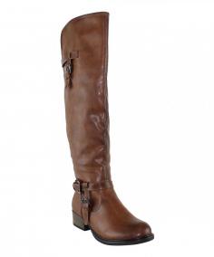 Sleek and sophisticated, these women's Mulberry riding boots from Olivia Miller have a stylish knee-high design you'll love. In brown. BOOT FEATURES Strap and buckle details Knee-high design Non-skid sole BOOT CONSTRUCTION Synthetic upper Polyester, manmade lining Rubber outsole BOOT DETAILS Round toe Zipper closure Padded footbed 1.14-in. heel 16.4-in. shaft 14.57-in. circumference Promotional offers available online at Kohls.com may vary from those offered in Kohl's stores. Size: 8.5. Color: Brown. Gender: Female. Age Group: Kids. Pattern: Solid. Material: Synthetic/Rubber/Polyester.