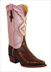 Ferrini Ladies Belly Caiman Croc Snip Toe Boots Add a dash of funky style to your wild and free cowboy girl look with the Ferrini Ladies Belly Caiman Croc Snip Toe Boots! This pair of boots is a striking example of Ferrini's excellence in creating exotic and chic foot wear for women. They are endowed with a rich, full grain leather construction that sports lovely shaft designs. The updated snip toe profile adds to the style quotient of the boots. These leather lined boots have leather outsole. The Wild West look is completed with the low stacked cowboy heel and double stitched welt. Product Features: Undershot walking heel with rubber cap. Caimen crocodile foot and snip toe V-toe. Detailed stitch pattern on full-grain leather shaft. Single stitched welt and leather outsole. Caimen accents on the pull tabs. Item Specifications: Color: Black/Blue Heel Type: Undercut Construction: Leather Toe Style: Fashion V Shaft Type: Stitched Shaft Height: 12" Outsole: Leather Welt Type: Double stitched Lining: Leather