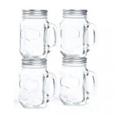 Drink in style with these Tabletops Gallery mason jar mugs. PRODUCT FEATURES Glass construction complements any decor. Metal lid seals contents in. WHAT'S INCLUDED Four glass mason jar mugs Four metal lids PRODUCT CARE Hand wash PRODUCT DETAILS 16-oz. capacity (each) Model no. TTU-P4506 Size: MUG. Gender: Unisex. Age Group: Adult. Material: Glass.