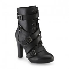 These strappy boots from DOLCE by Mojo Moxy deliver eye-catching style that's sure to get looks. SHOE FEATURES Buckle straps SHOE CONSTRUCTION Manmade upper & lining TPR outsole SHOE DETAILS Round toe Zipper closure Padded footbed 3.5-in. heel 14-in. shaft 15-in. circumference Size: 9 MED. Color: Black. Gender: Female. Age Group: Kids. Pattern: Solid.