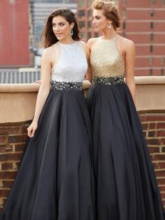 Princess Multi Colours Satin Tulle Sequined Appliques Lace Scoop Neck Prom Dresses