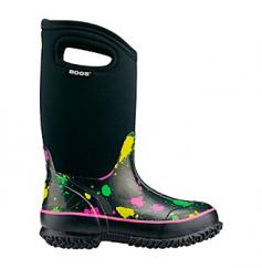 71437 Bogs Girls' Paint Splat Crafted from high quality, natural rubber for maximum durability, Bogs Classic boots will last for years. Insulated with 7mm of Bogs' waterproof Neo-Tech and lined with Bogs Max-Wick moisture-wicking technology. Easy pull-on handles are kid-tested and approved. All Bogs Classics for kids are comfort rated to withstand sub-zero temps (up to -30AdegF). DuraFresh odor protection insoles keep little feet feeling fresh. 100% satisfaction guaranteed.
