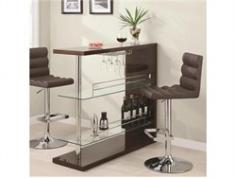 The Wildon Home Fairlie Pub Table creates the perfect blend of style and utility. It is rectangular in shape and is available in multiple finishes. From the Fairline collection, this table is ideal for modern home set-up. This pub table has two glass.