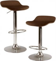 Set of 2 stools with casual modern design Ideal for use in kitchen and dining areaMDF veneer seat durable metal frame Adjustable height for any size counter Chrome-finished frame and choice of seat colors15.2W x 16.7D x 33.6H in.; seat: 22.7 to 30.8H in. Your dream kitchen starts with the Winsome Adjustable Kallie Air Lift Swivel Counter Stool - Set of 2. With sturdy metal frames and medium density fiberboard (MDF) seats this dashing duo of stools combines a shiny chrome finish with the welcoming warmth of wood. Choose the natural finish for a light bright look or the cappuccino for a buzz that will energize any modern decor. The seat adjusts from 22.7 to 30.8H inches with the super-smooth Air Lift mechanism and the swivel function gives you just the right amount of spin. There's even a footrest. Please note: This item is not intended for commercial use. Warranty applies to residential use only. About Winsome TradingWinsome Trading has been a manufacturer and distributor of quality products for the home for over 30 years. Specializing in furniture crafted of solid wood Winsome also crafts unique furniture using wrought iron aluminum steel marble and glass. Winsome's home office is located in Woodinville Washington. The company has its own product design and development team offering continuous innovation. Color: Cappuccino.