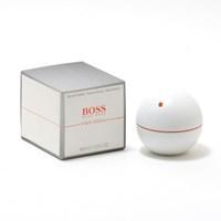 Hugo Boss In Motion White Edition was launched in 2009. Is an engaging, energising and masculine scent, this fragrances opens with bursting and fresh top notes of Blood orange and basil, with a spicy heart of Saffron, cinnamon bark, black pepper and concludes with a Vetiver, Citrus, Labdanum, Amber, and Musk base to enhance the masculine nature of this sensual aromatic. The flacon is coloured in white, with a discrete orange stripe. Outer carton is also white, decorated with orange letters. Hugh Boss In Motion White Edition is perfect for day or evening wear. Hugo Boss started his clothing company in 1924 in Metzingen, a small town south of Stuttgart, where it is still based. Hugo Boss is a highly fashionable name recognised all around the world.