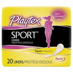 New! em Feminine Liners with Flex-Fit Design to Help Move with Your Body Maintain a Great Fit Odor Shield Technology Designed to Help Neutralize Odors Super Absorbent Core Amazingly Thin, yet Super Absorbent to Help Lock Fluid Away Ultra-Soft Covered Feminine Liners No matter how you play, Playtex Sport Liners have your feminine needs covered. These feminine liners have a FlexFit Design that help move with your body and maintain a great fit. Playtex Sport Liners are amazingly thin, yet super absorbent to help lock fluids away while the Odor Shield technology helps neutralize odors.