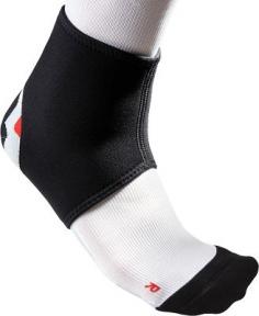 McDavid Ankle Support Ankle Support is a general purpose neoprene ankle support and provides all the benefits of a thermal neoprene support. 100% latex-free Neoprene (CR) provides thermal therapy while providing compression and soft tissue support. Pulls on easily with nylon facing on both sides. Reversible with 4-way stretch. Fits right or left ankle. Sizes: S - L. Color: Black.
