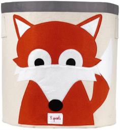 Help your kids clean up their act with our cute animal storage bins. Well sized for storing toys, books or laundry our storage bin measures 17.5 in height and 17 in diameter. Made of a cotton canvas our bin is tough enough to hold whatever you throw in it but cute enough to complement the best dressed home. A great space saver our bin folds easily away when not in use. The 3 Sprouts storage bin is a perfect gift for babies, toddlers and kids. Measures 17.5? Height x 17? Diameter. Made of 100% cotton canvas, 100% polyester felt applique, and 100% polyethylene coating (on inside). exterior - spot clean only. interior - fully coated on the inside, each bin easily wipes clean using a damp sponge.