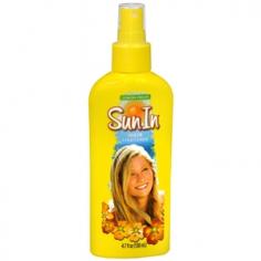 Bright Hair, Beautiful Hair Sun In Lemon Hair Lightener brings out your natural highlights. It conditions while it lightens. The advanced conditioning system in Sun-In, with botanical extracts such as aloe, marigold, chamomile and flaxseed, pampers your hair while it lightens. Sun-In is alcohol free. Although results may vary, reddish results may occur in dark brown hair. Highlights of this lightener are permanent. It contains no metallic dye. Botanical extracts Recommended for blonde to medium hair Special illumination for dose of shine Sun In Lemon Hair Lightener contains ingredients that are favorable to your hair. Avoid contact with skin, eyes and clothing. If skin irritation or redness occurs, discontinue use. If accidentally sprayed in the eyes, rinse immediately with cold water. Just For You: All hair types A Closer Look: Sun In Lemon Hair Lightener with its advanced conditioning system pampers your hair while it lightens. Get Started: Before using, test a strand of your hair and follow all label instructions. Simply spray Sun-In in your damp hair and comb through to evenly distribute. For a sun-streaked look, spray only the strands you want highlighted. Relax and let the sun do the work. You can also bring out your highlights faster with a little help from a blow dryer.