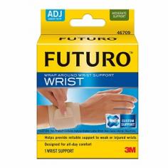 New And Improved Helps Provide Reliable Support To Weak Or Injured Wrists Designed For All Day Comfort Support Your Active Life&Reg; Custom Support Dual-Strap Design For Custom Level Of Support, Comfort And Fit Helps Limit Wrist Motion And Protect Tender Wrists Fits Discreetly Under Clothing Usage: This Futuro&Reg; Wrap Around Wrist Support Is Designed To Provide Support To Stiff, Weak Or Injured Wrists. Wear During Activities Which Lead To Discomfort. Size: For Left Or Right Hand, This Support Is Adjust Able To Fit Most Wrists. Measure Around Wrist. Adjust To Fit. 5.5 - 9.5 In (14.0 - 24.1cm) Developed In Collaboration With A Panel Of Physicians, Surgeons And Medical Specialists. Futuro Offers A Wide Range Of High Quality Products. Each Is Designed To Offer Optimal Support, Comfort And Fit. Futuro Guarantees Its Products To Be Of The Highest Quality. If You Should Receive A Defective Product, Please Wash And Return It For Replacement Or Full Replacement Value (Please Contact The Manufacture For More Information)